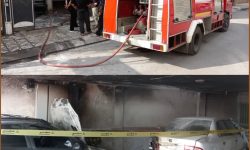 آتش سوزی دو دستگاه خودرو درون پارکینگ منزل مسکونی در کرمانشاه