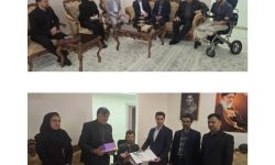 مدیر و معاون مدیریت شعب پست بانک استان کرمانشاه با جانباز قهرمان جنگ تحمیلی دیدار و از وی تجلیل کردند