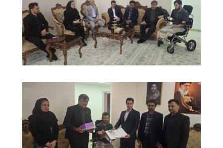 مدیر و معاون مدیریت شعب پست بانک استان کرمانشاه با جانباز قهرمان جنگ تحمیلی دیدار و از وی تجلیل کردند