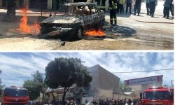 آتش سوزی خودرو درون پمپ بنزین در خیابان عشایر یک مصدوم برجای گذاشت